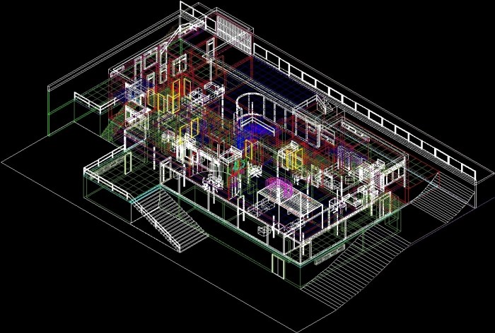 Desain internal rumah autocad 3d