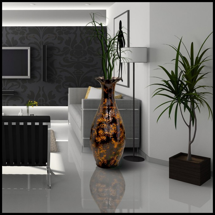 Living room flower vase decoration piece modern ceramic three furnishing minimalist style